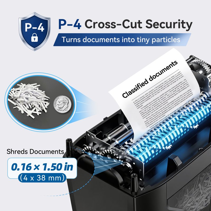12-Sheet Cross Cut Paper Shredder with 4.5-Gallon Wastebin Home Office Security