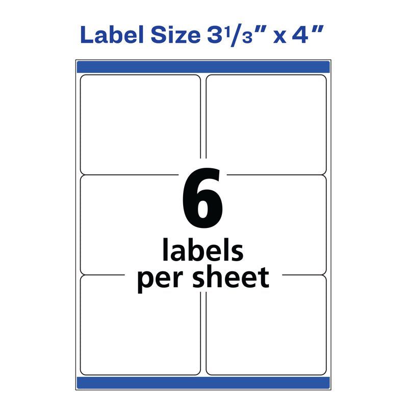 White Shipping Labels 3-1/3 x 4 inches - Bulk Pack for Laser Printing