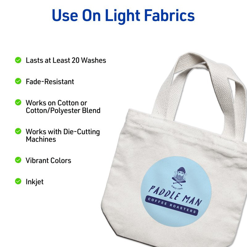 Heat Transfer Paper for Light Fabrics - 18 Sheets for Custom Iron-On Projects