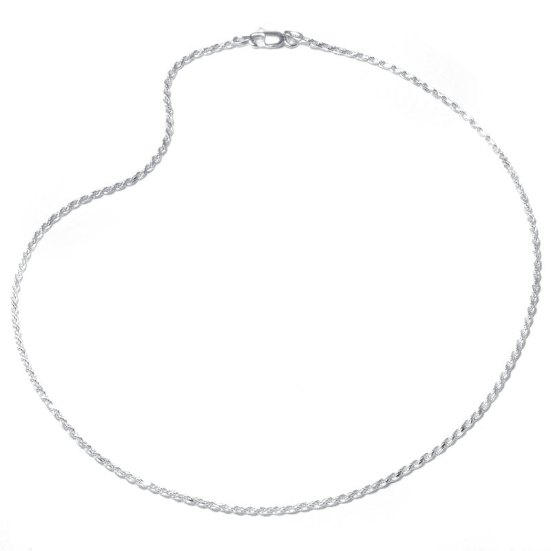Sterling Silver Rope Chain Necklace - Unisex 16-24 Inch Durable Jewelry