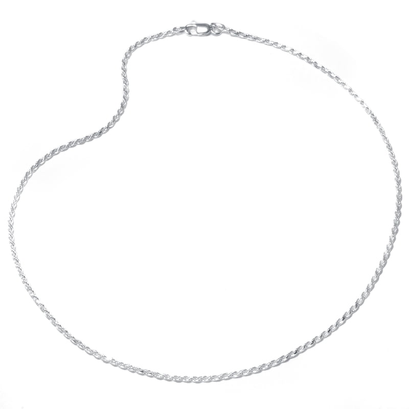 Sterling Silver Rope Chain Necklace 20 Inch Unisex Jewelry for Men Women Teens