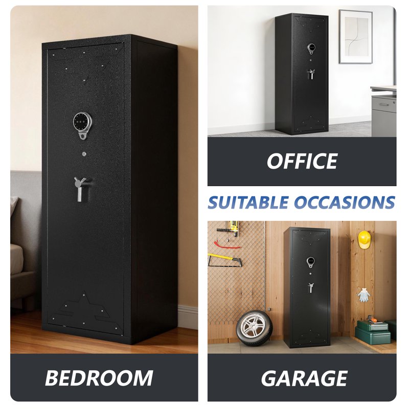 Biometric Gun Safe with Quick Access Fingerprint Lock - Holds 10-15 Guns