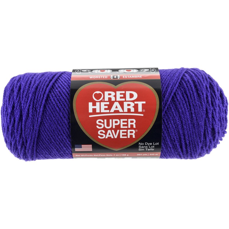 Multipack of 6 Red Heart Super Saver Yarn - Amethyst Medium Weight Craft Yarn