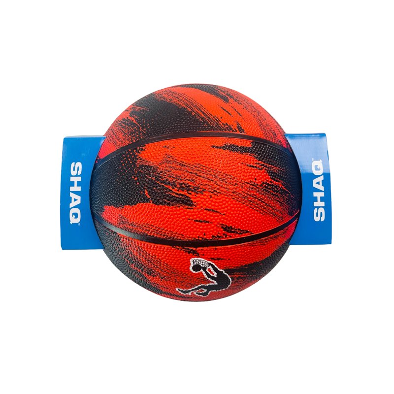 29.5-Inch Rubber Basketball for Kids and Adults - Black and Red