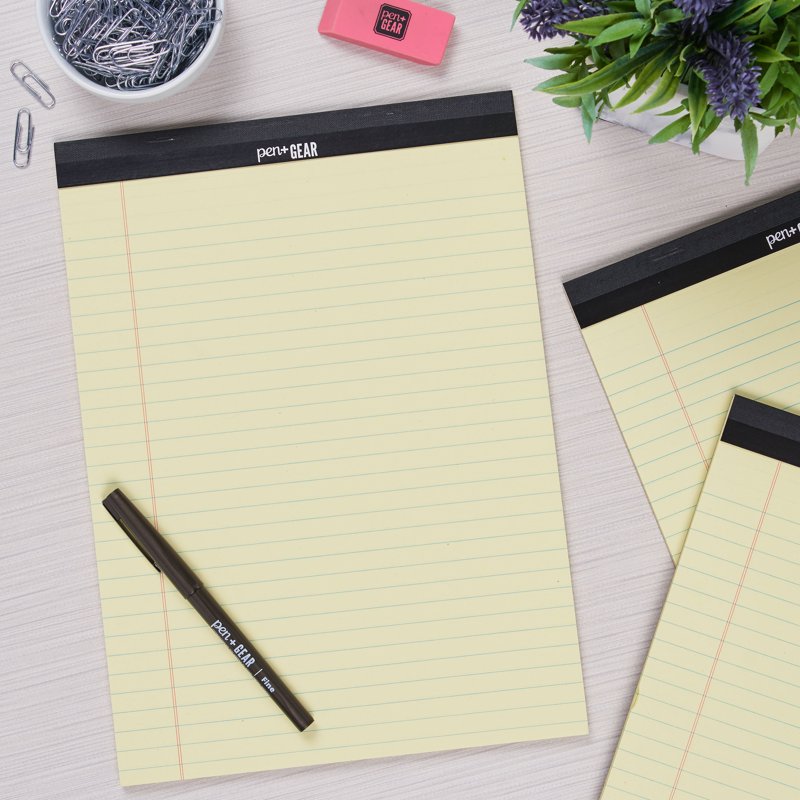 Legal Pads 8.5 x 11.75 Inches Canary Yellow Paper 50 Sheets Pack of 12