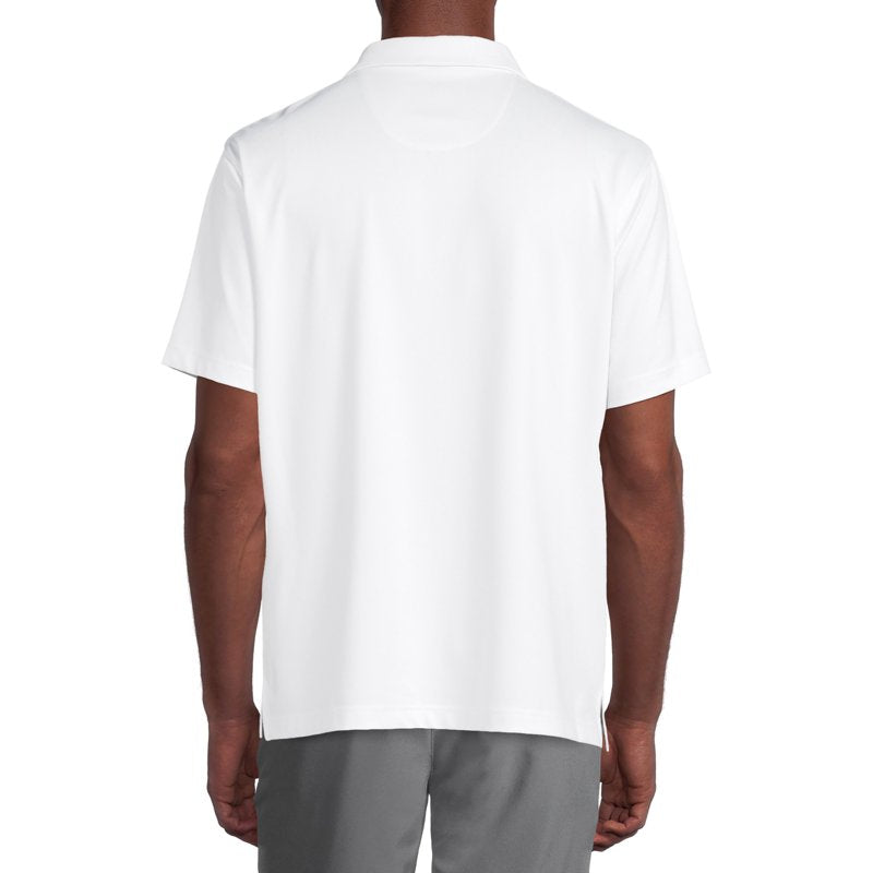 Ben Hogan Men's Performance Short Sleeve Printed Golf Polo Shirt - White Textured Print, Size S