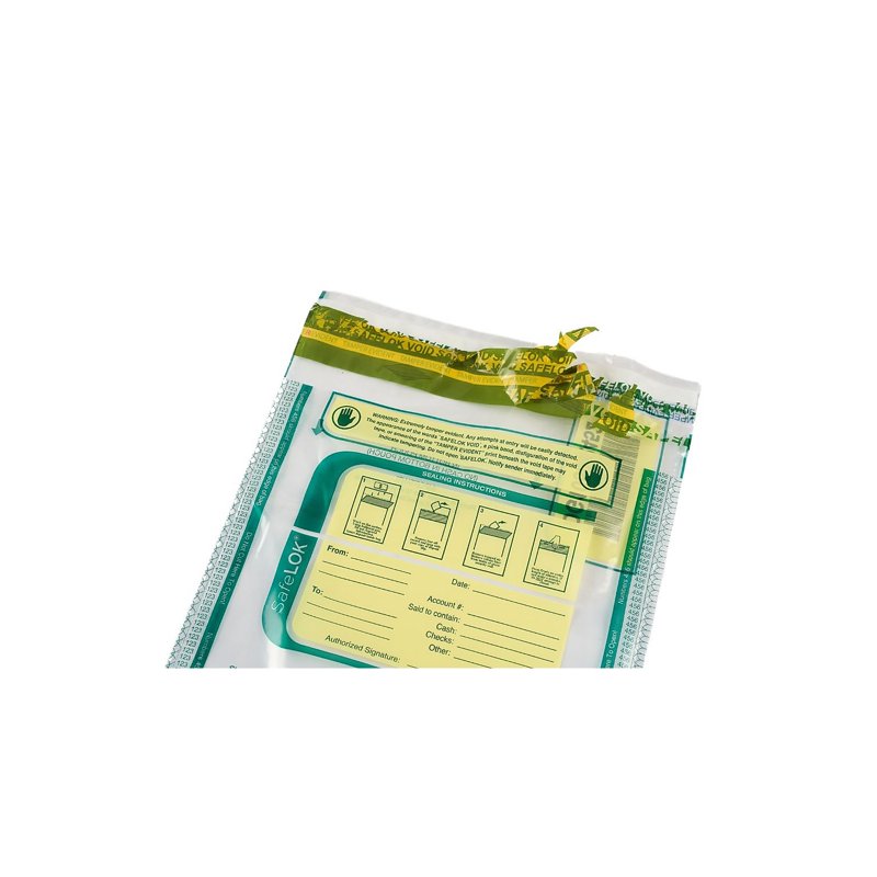 Tamper-Evident Deposit Bags 9x12 Clear Pack of 100 Secure Bank Storage