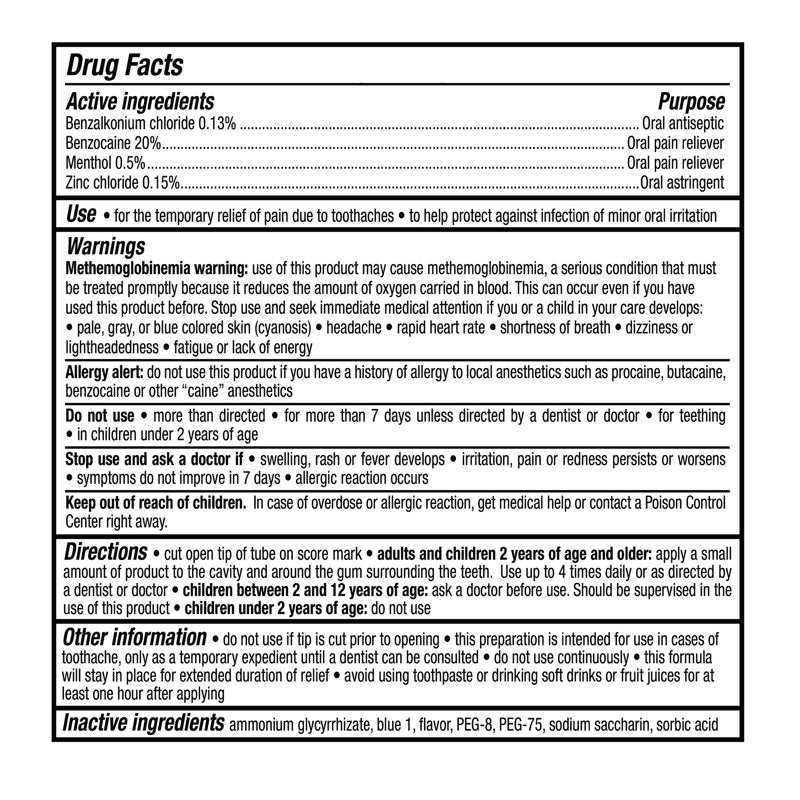 Medicated Toothache and Gum Relief Gel 2-Pack - Fast Acting Oral Pain Relief
