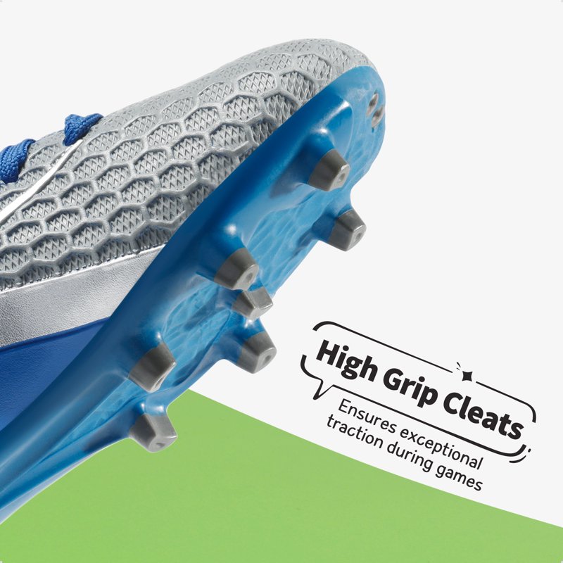 Burudani Kids Soccer Cleats - Blue/White/Grey variation 5