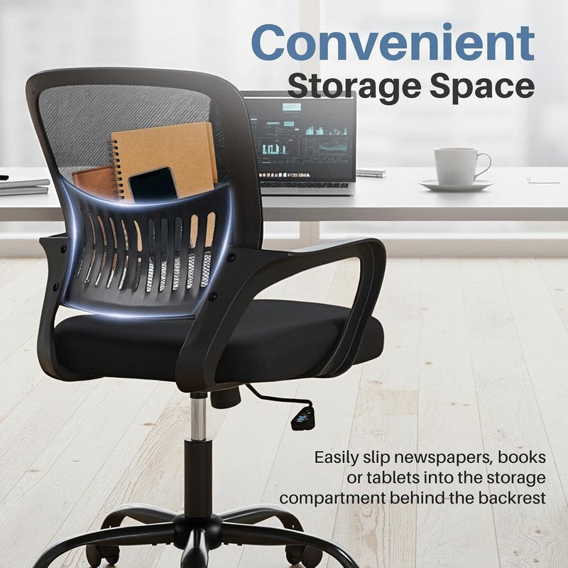 Ergonomic Mesh Office Chair with Lumbar Support, Adjustable Height, Breathable Back