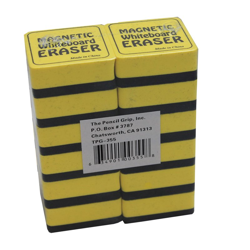 Magnetic Dry Erase Board Erasers Pack of 12 - 2 x 2 Inches for Whiteboards