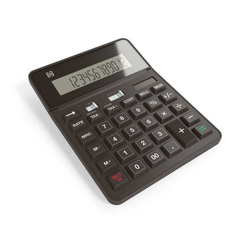 Solar and Battery Powered 12-Digit Desktop Calculator for Financial & Office Use