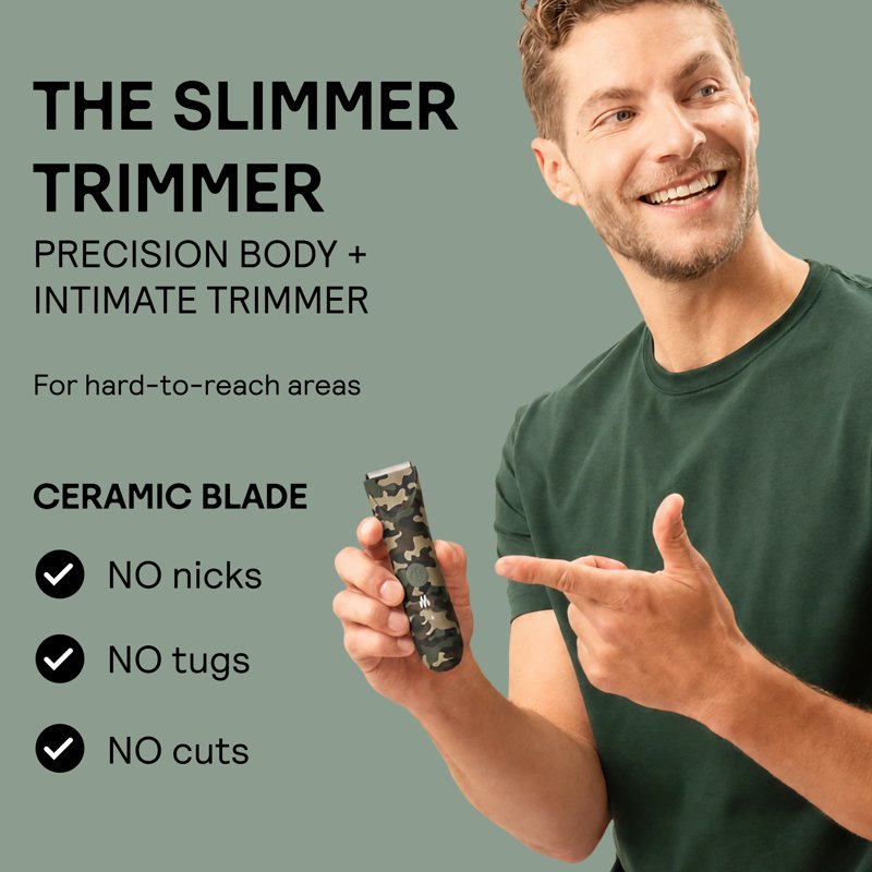 Meridian Slimmer Trimmer Bikini & Body Hair Groomer - USB Rechargeable, Forest Camo