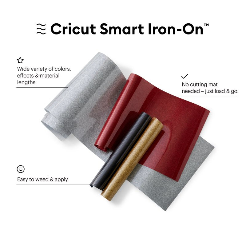 Glitter Iron-On Vinyl for Cricut Machines - 9 ft Black