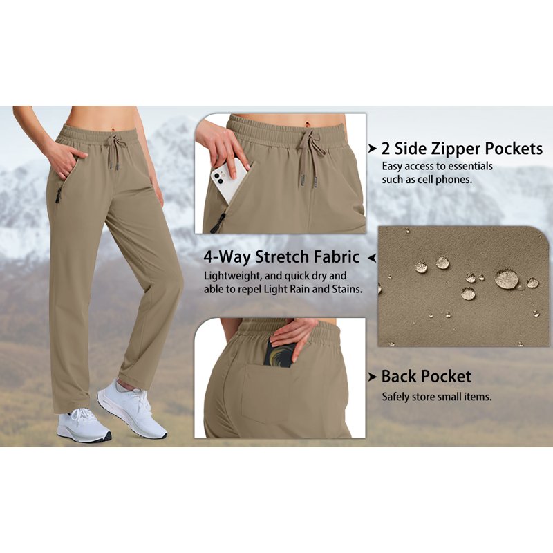 Lightweight Cargo Joggers for Women Quick Dry Hiking Pants Travel Activewear