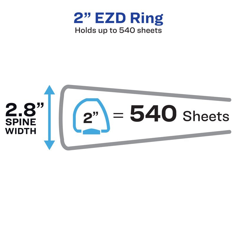 Durable View Binders with 2-Inch Rings - White, Pack of 1 or 12