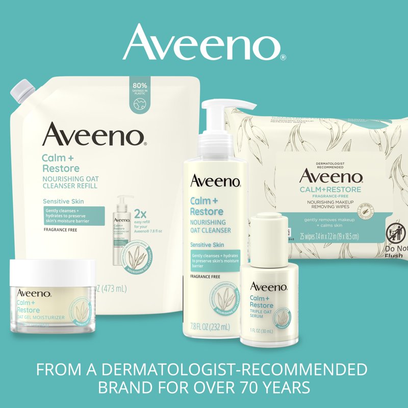 (3 Pack) Aveeno Calm + Restore Redness Relief Foaming Facial Cleanser 6oz