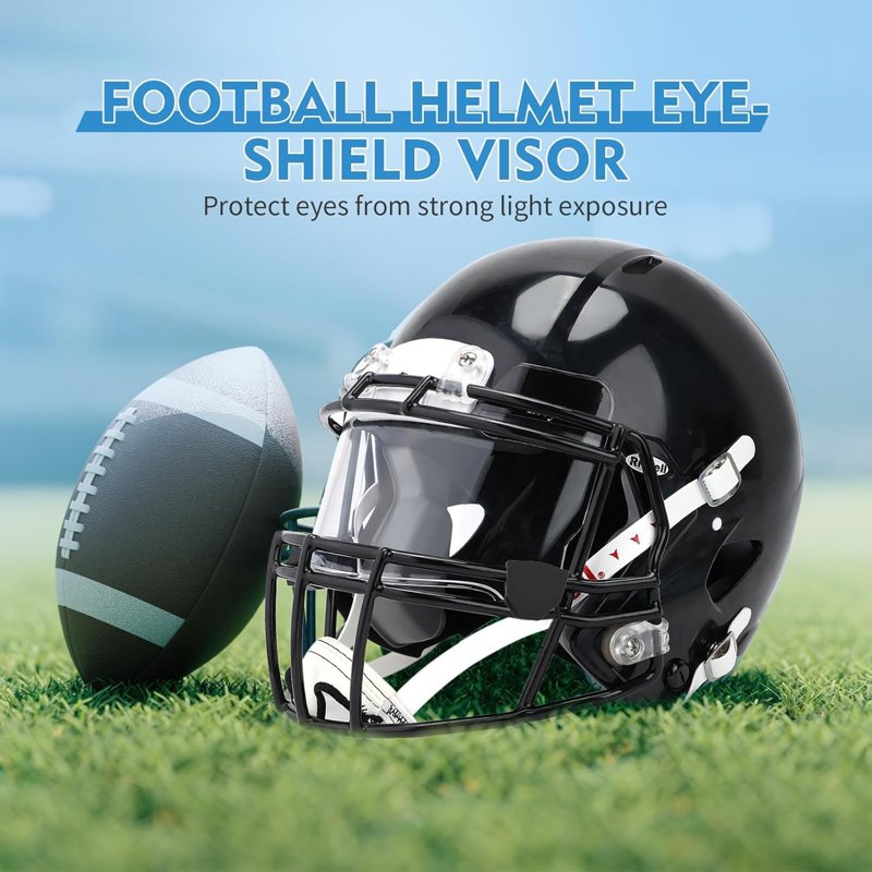 Clear Football Visor for Youth & Adult Helmets - Easy-Install Impact-Resistant Shield