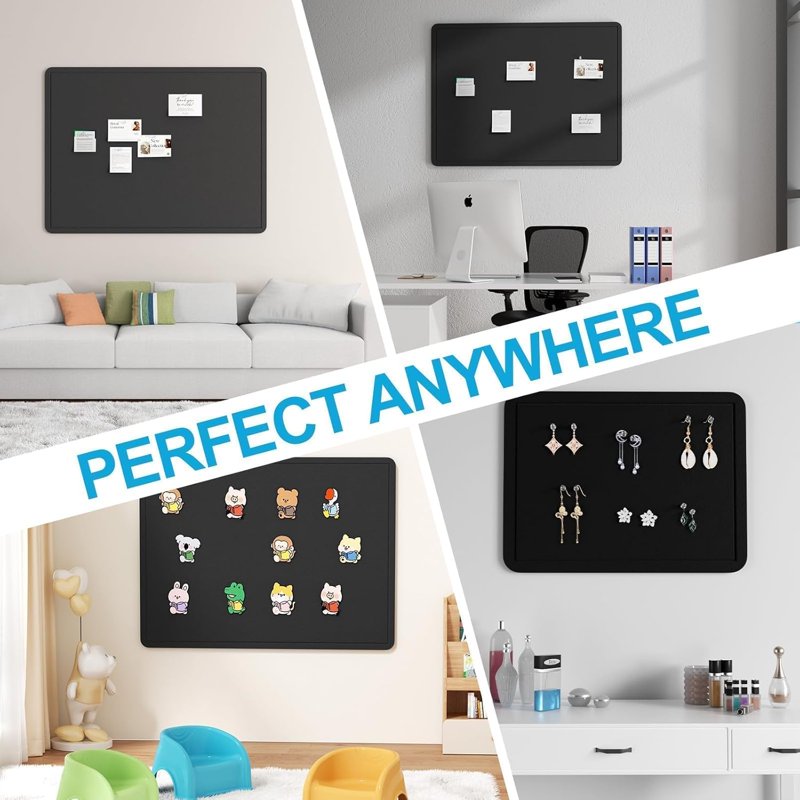 Large Felt Bulletin Board for Wall 24x36 Inch Frameless Cork Notice Board