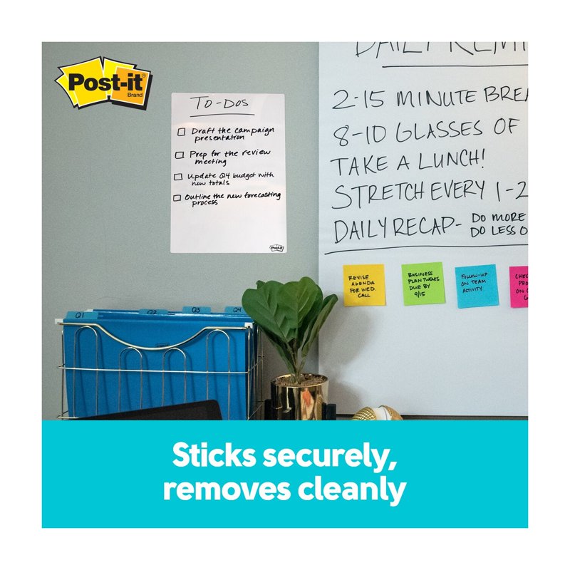 Post-it Super Sticky Dry Erase Sheets - 7x11.3 In, Reusable Whiteboard Surface