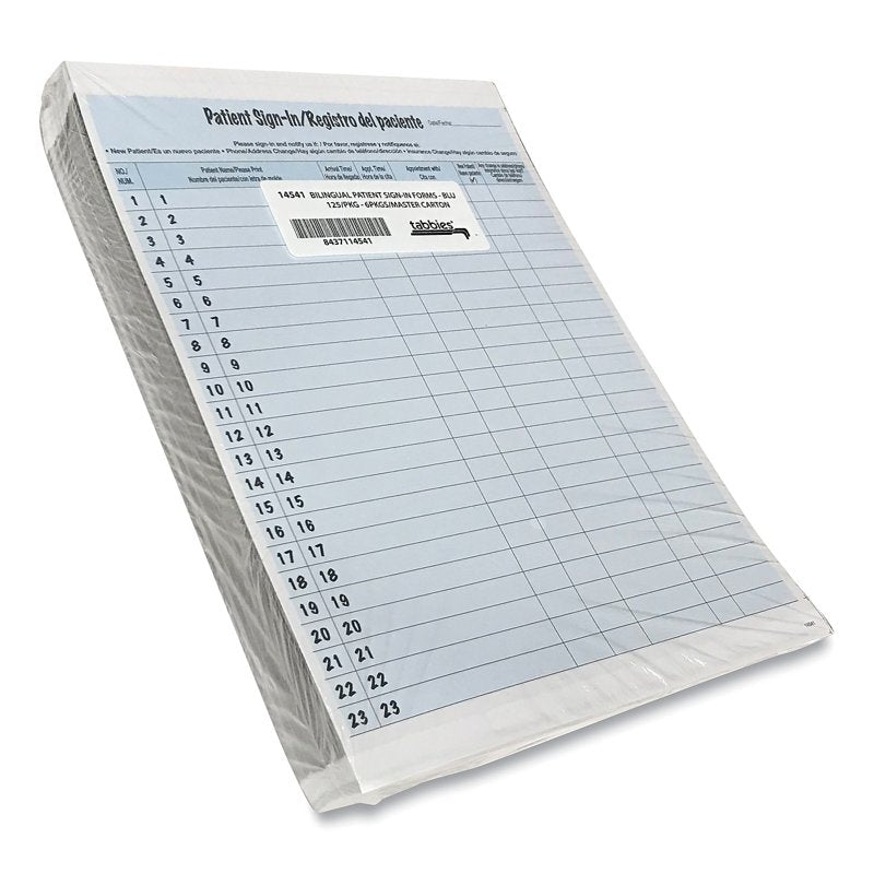Patient Sign-in Label Forms - 125 Pack Confidential, Removable & Bilingual