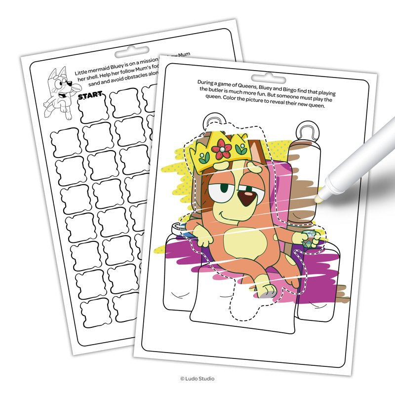 Bluey Imagine Ink Mess-Free Coloring Book with Magic Marker - 10 Pages