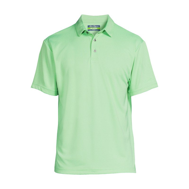 Men's Performance Mini Gingham Golf Polo Shirt - Moisture-Wicking, Sun Protection