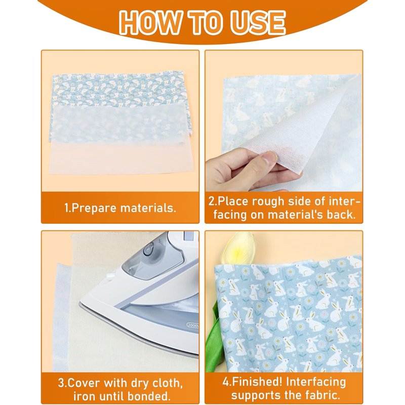 Medium Weight White Fusible Interfacing Roll 11.6 x 30 Yards for Sewing & Crafts