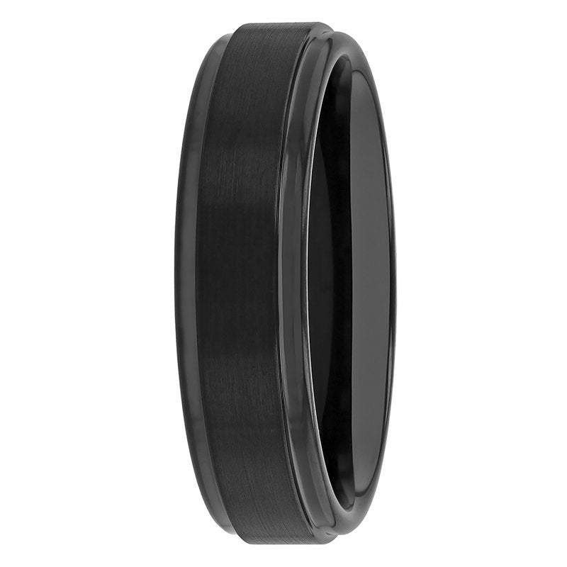 Men's Tungsten 6mm Satin & High-Polish Grooved Wedding Band - Durable Men’s Ring