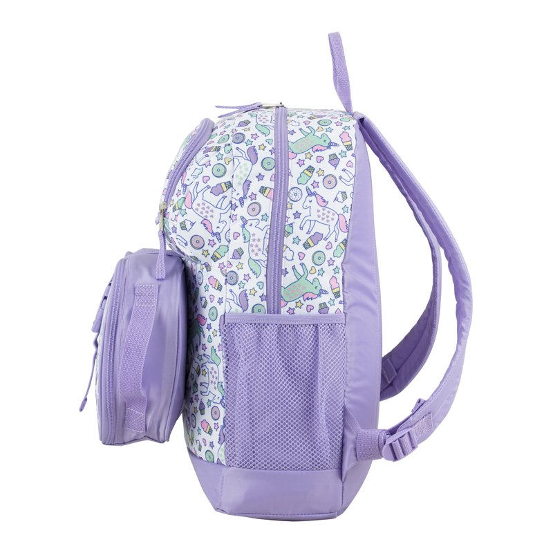 Unisex 4-Piece School Backpack Set with Lunch Box Shoe Pouch and Organizer