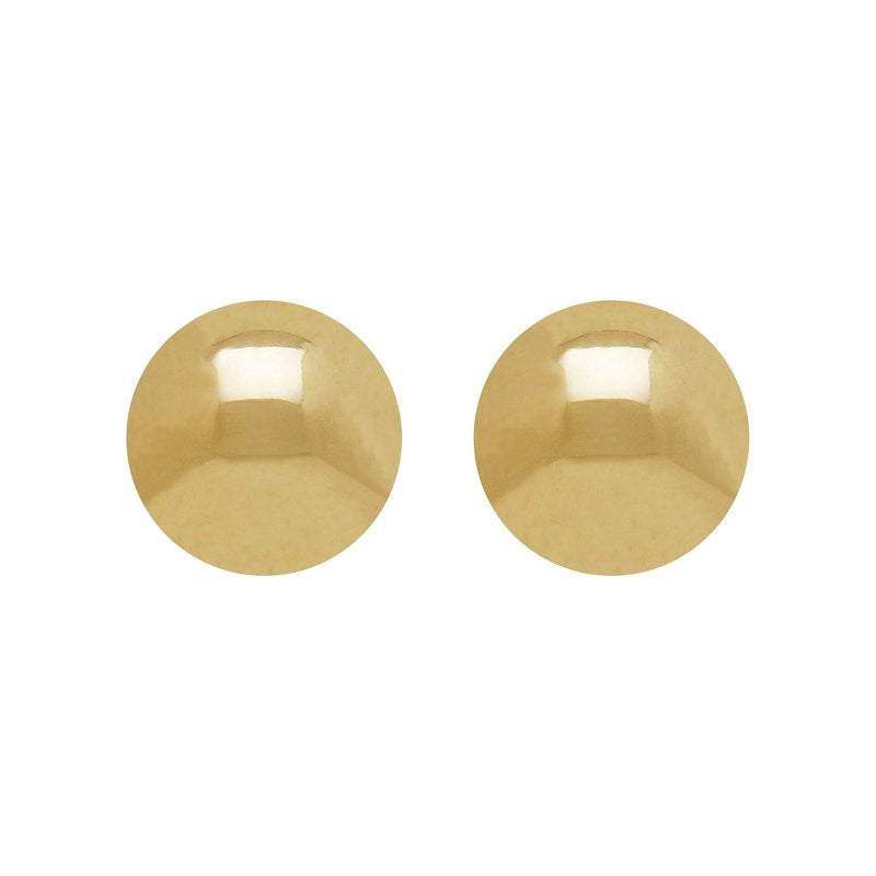 10K Yellow Gold Hollow Ball Stud Earrings - 5MM Jewelry for Women