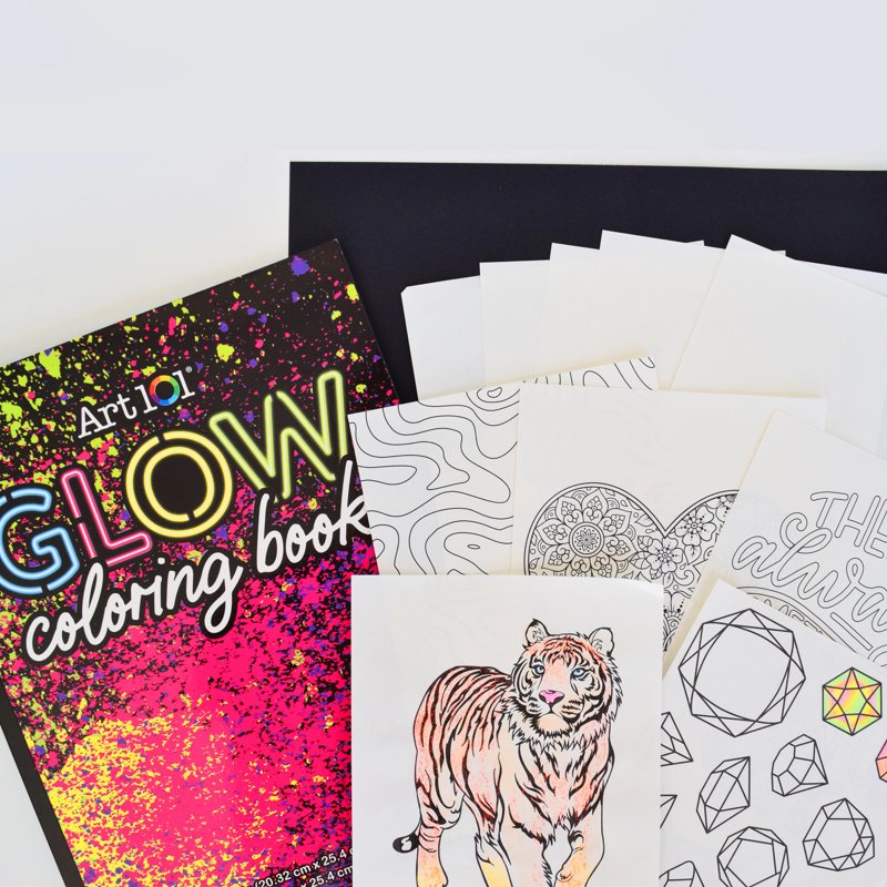 Glow and Neon Art Set with 61 Pieces for Children & Adults - Craft Kit