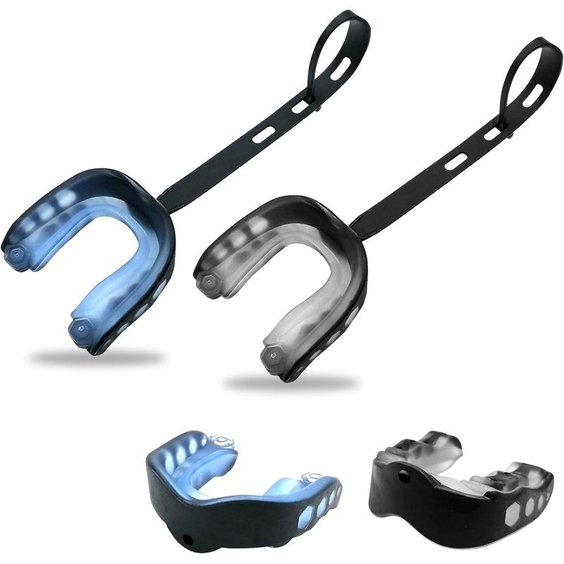 Shockproof Football Mouth Guard with Strap - Triple-Layer Impact Protection