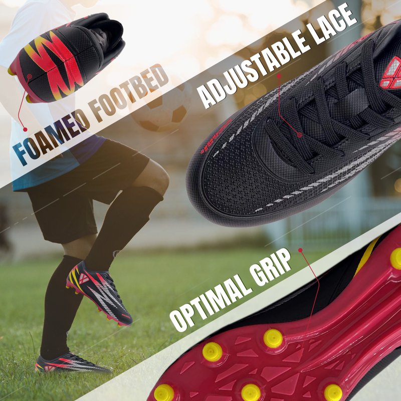 Vizari Bodega Firm Ground Kids Soccer Cleats – Black/Pink, Size 2