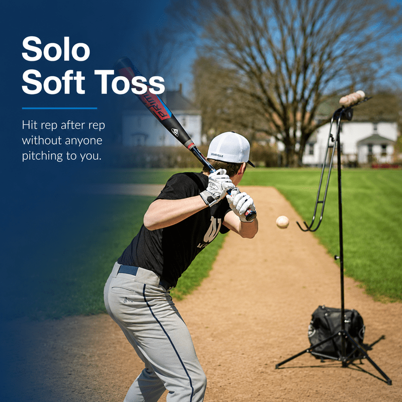 Portable Soft Toss Baseball & Softball Pitching Machine for Batting Practice