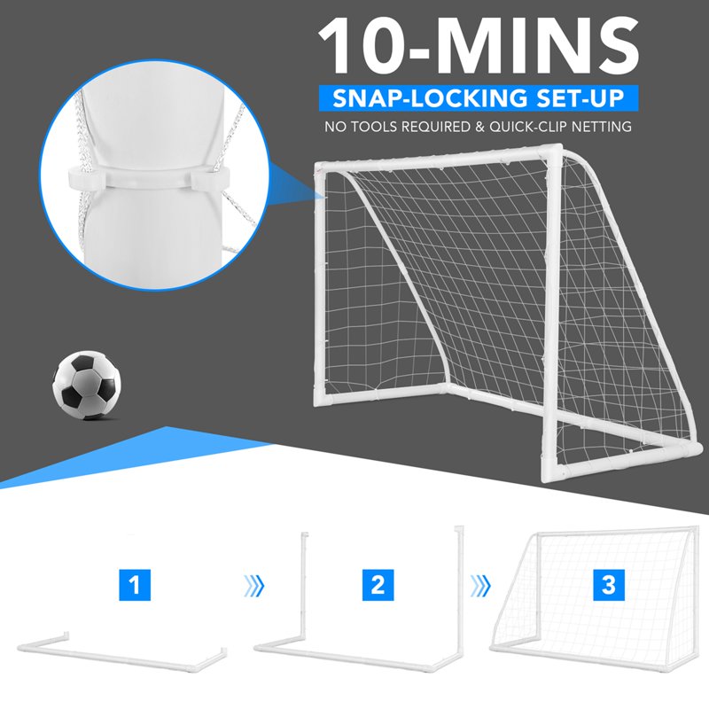 Costway 6x4 ft Weatherproof Portable Soccer Goal for Backyard Training