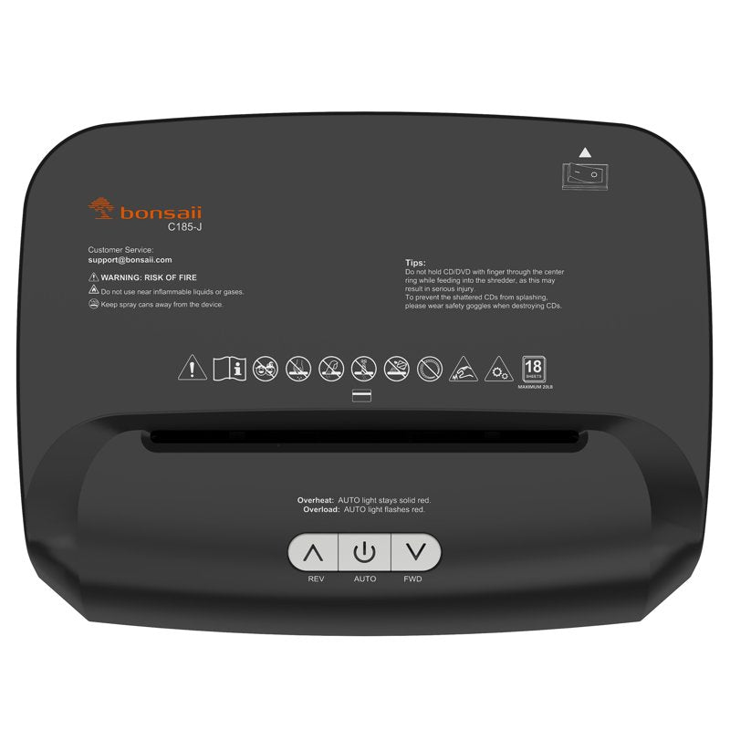 Heavy Duty Cross Cut Paper Shredder 18-Sheet Office Shredder with 60-Minute Runtime