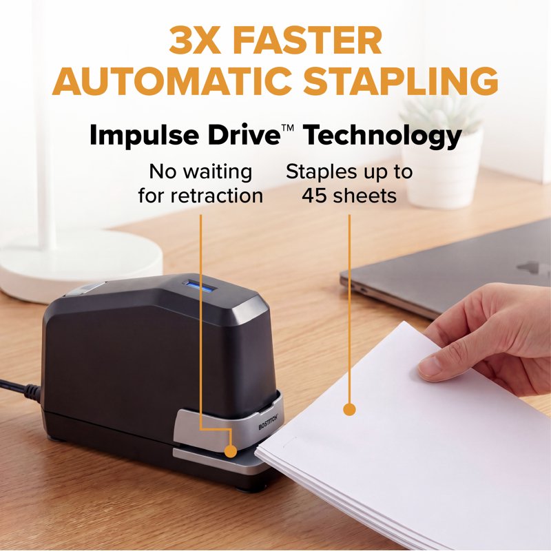 Heavy-Duty Electric Stapler with 45-Sheet Capacity - Includes 5,000 Staples & Remover