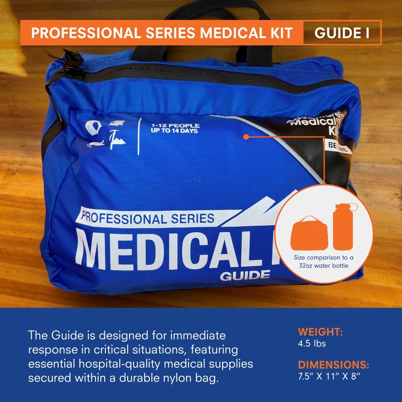 Professional Medical Emergency Kit with CPR Mask, Splint, Wound Care & Vital Monitoring