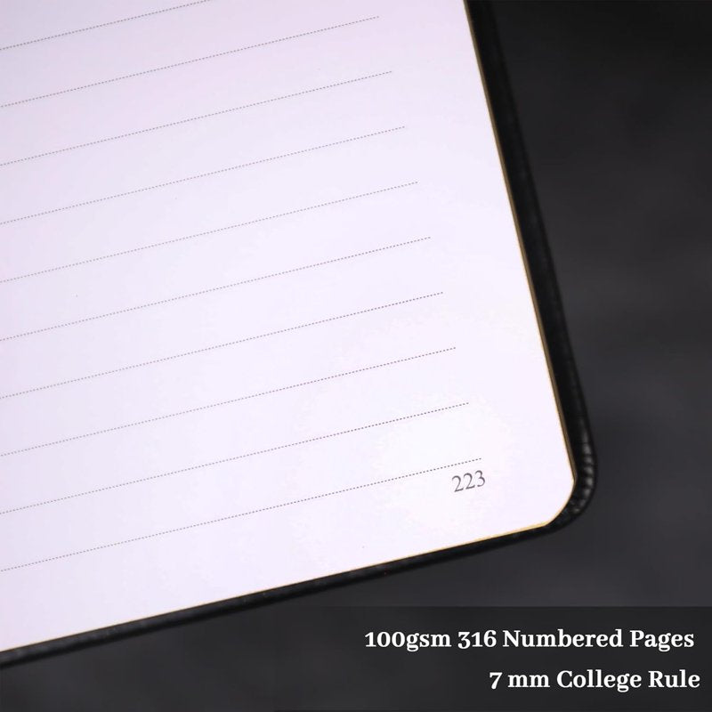 A5 Hardcover College Ruled Notebook with 316 Pages, Vintage Journal for Writing & Planning