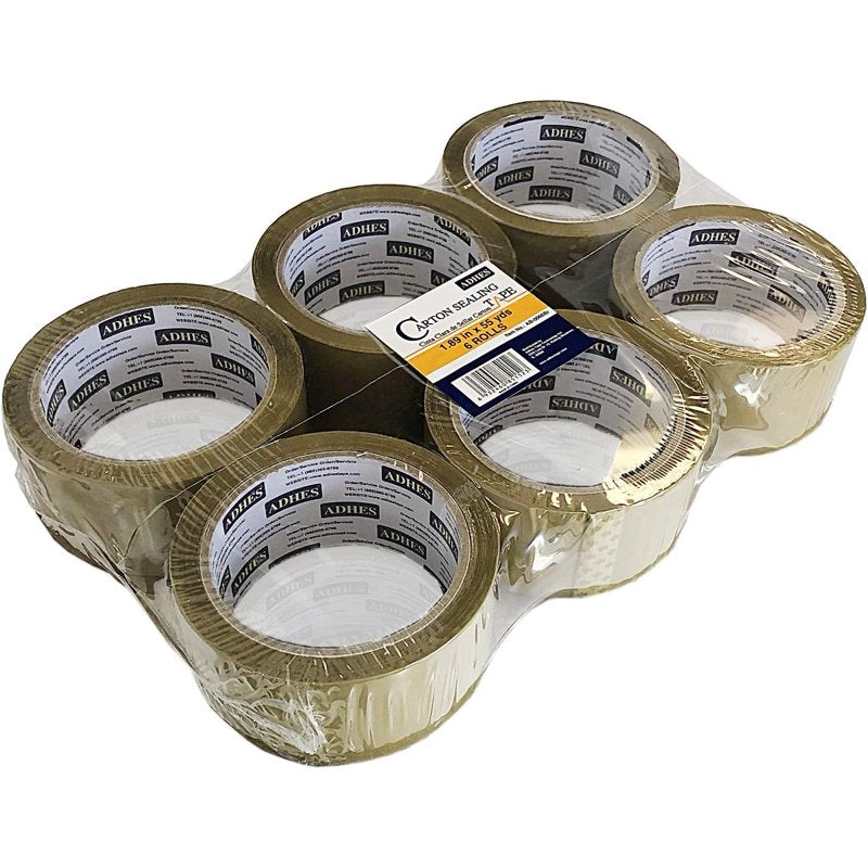 Heavy Duty Brown Packing Tape 6 Rolls - Industrial Shipping & Moving