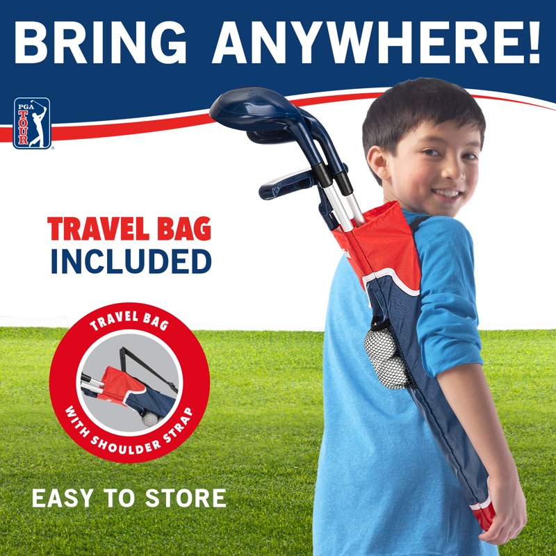 Kids Golf Set with Adjustable Clubs, Bag & Balls - Youth Golf Kit for Beginners