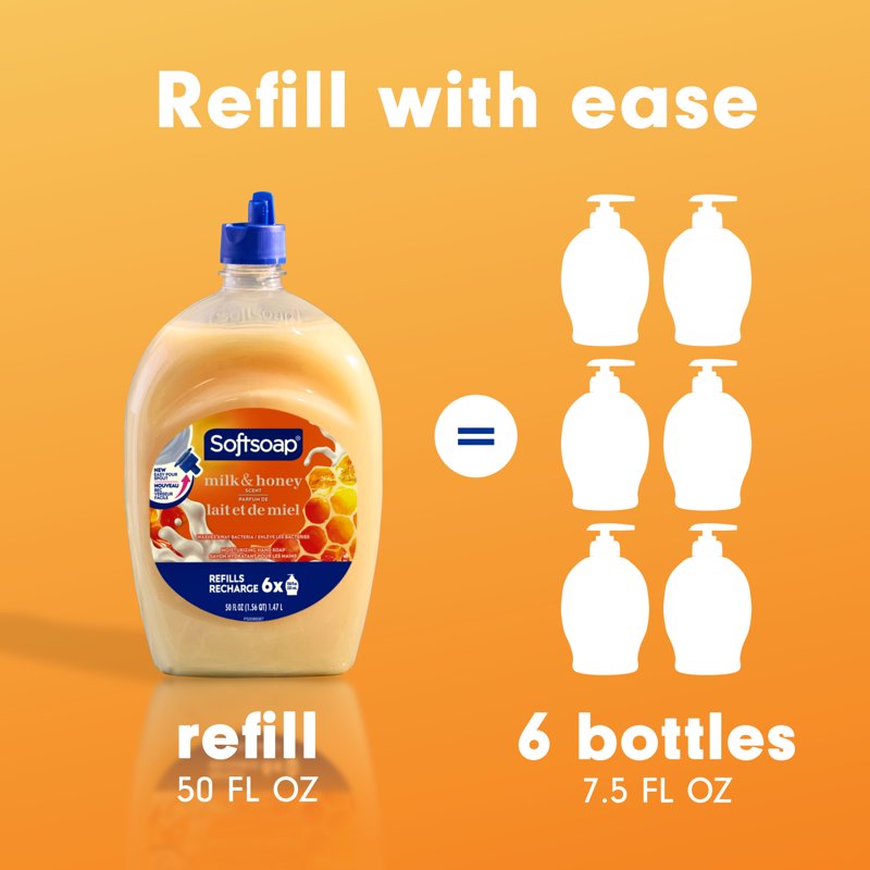 Moisturizing Liquid Hand Soap Refill with Easy Pour Spout - Milk & Honey Scent