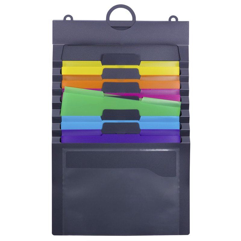 Wall Organizer with 6 Cascading Pockets - Letter Size, Gray