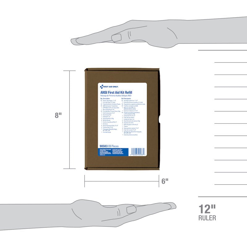 First Aid Kit Refill Pack for OSHA & ANSI Standards - 89 Pieces