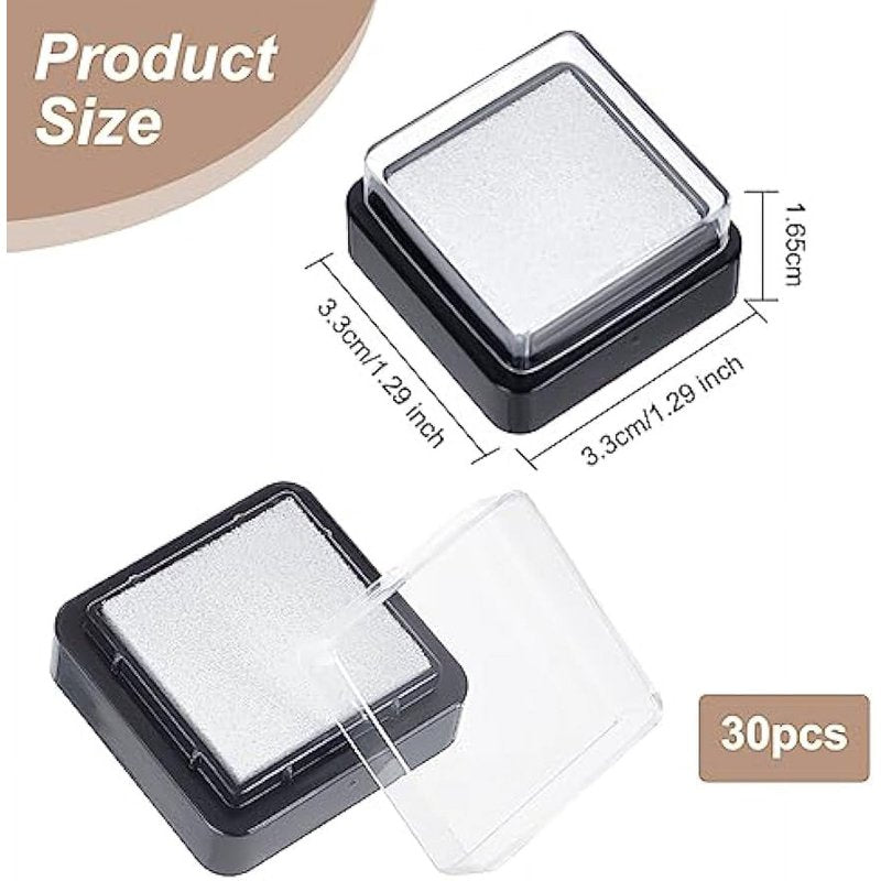 30 Pcs Blank Ink Pad Set for DIY Crafts & Stamp Making - Refill & Customization