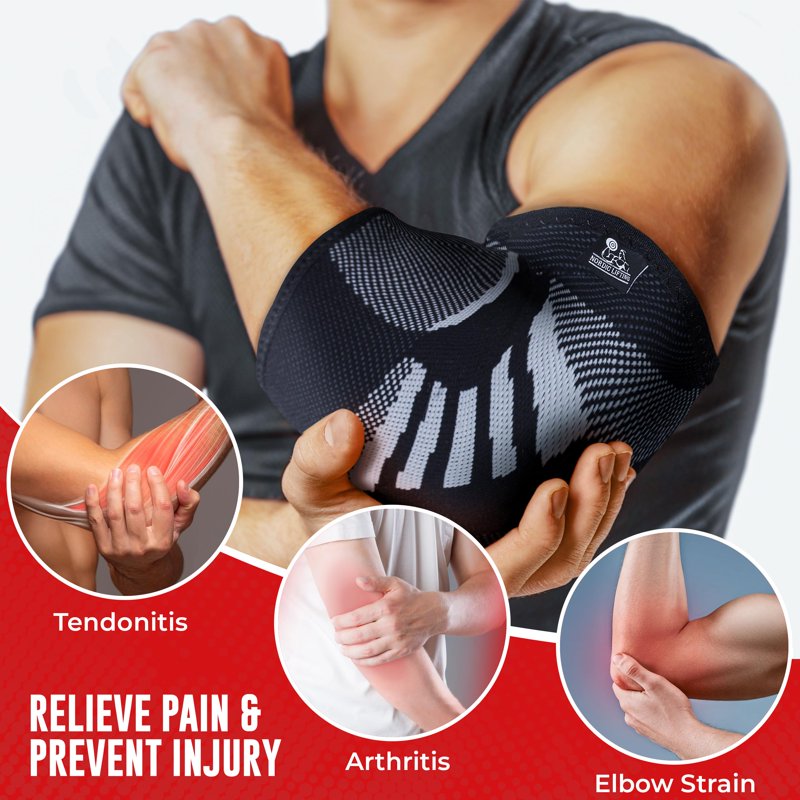 Elbow Support Brace for Tennis Golf & Weightlifting - Pain Relief & Recovery