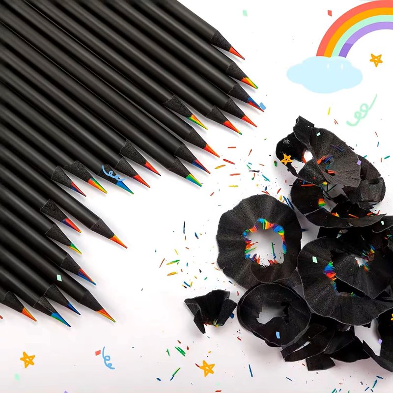 Rainbow Colored Pencils Set for Kids & Adults - 8 Jumbo Art Pencils