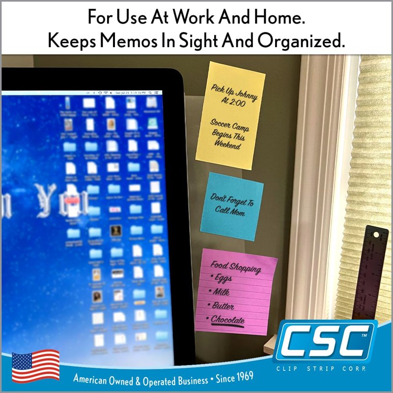 Monitor Memo Board 2-Pack - Sticky Note Holder for Computer Screen, Desk Organizer