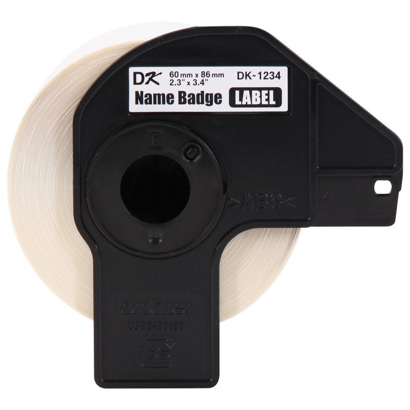 Brother Die-Cut Name Badge Labels 2.3 x 3.4 Inches White Paper 260 Labels per Roll